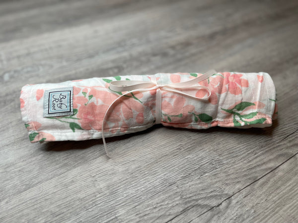 Pretty in Pink Floral Muslin Swaddle Blanket