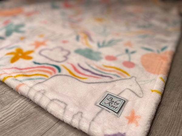 Unicorn Rainbow Blanket 44” x 34”
