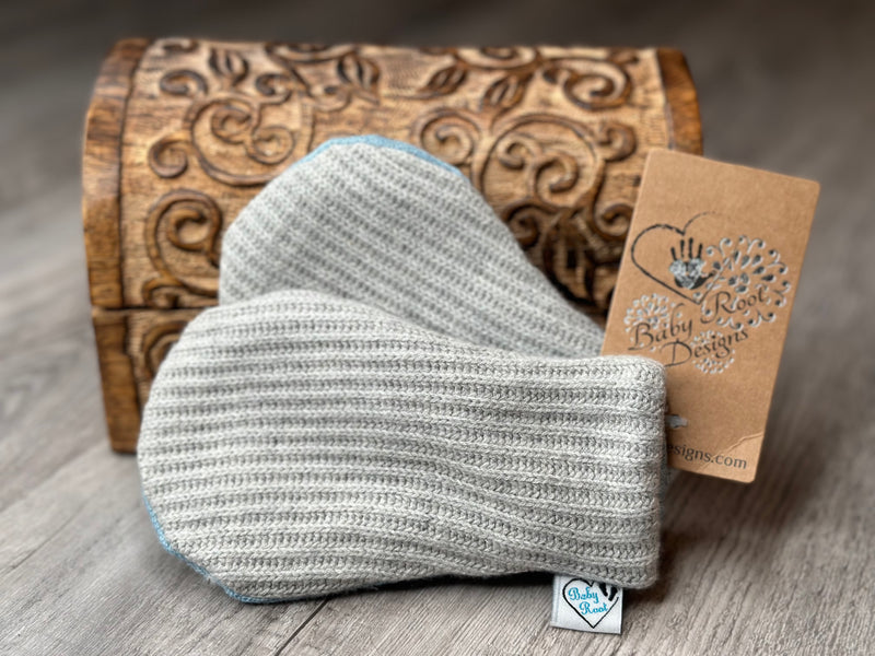 Newborn to 5 Years Baby Blue Wool Mitts