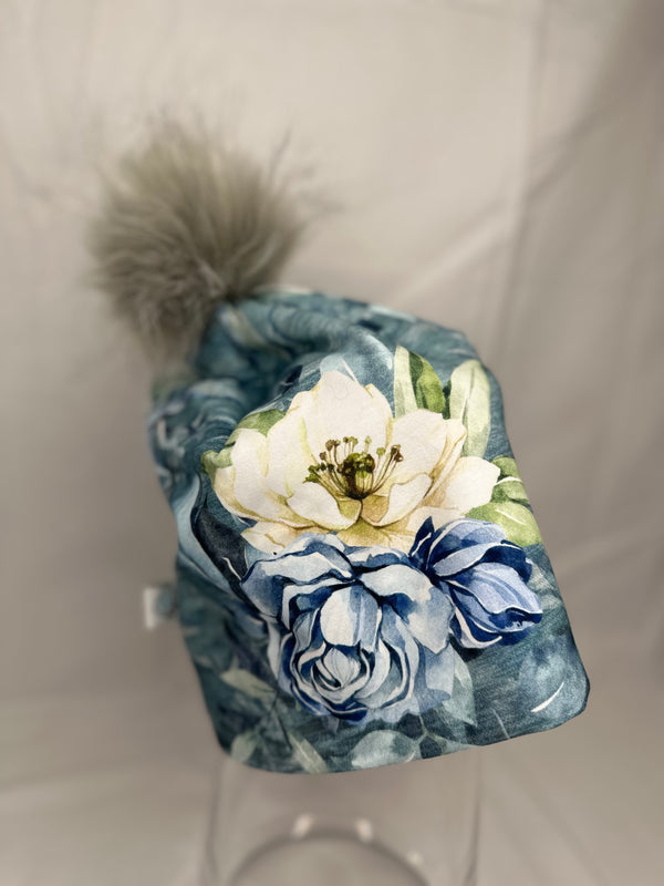 Soothing Blue Floral Toque