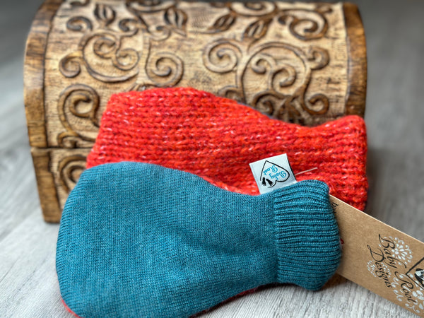 Newborn to 5 Years Coral Wool Mitts