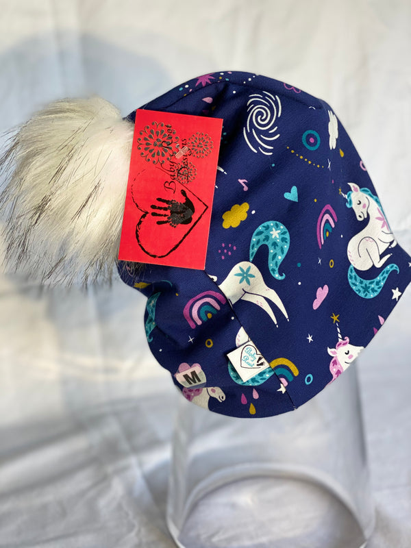 Unicorns on Blue Toque