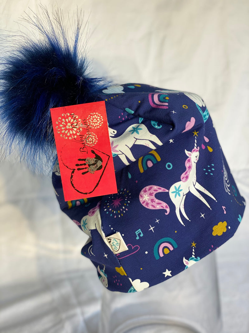 Unicorns on Blue Toque