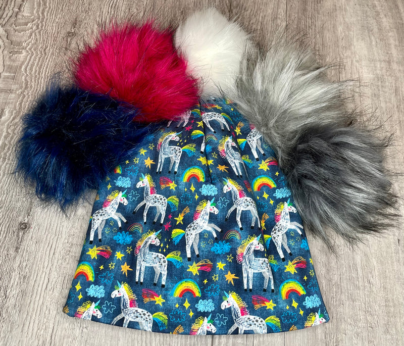 Unicorns on Black Toque