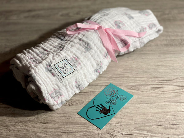 Itty Bitty Kitty Muslin Swaddle Blanket