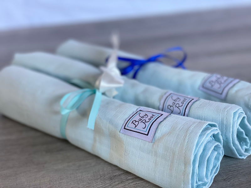 Baby Steel Blue Muslin Swaddle Blanket