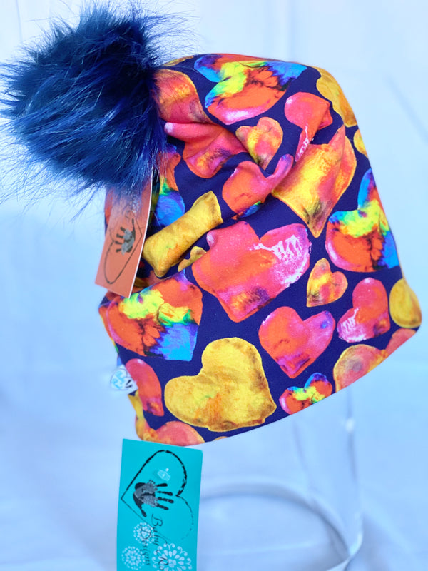 Rainbow Hearts Toque