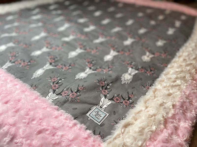 Bucks of Flowers Quilted Blanket