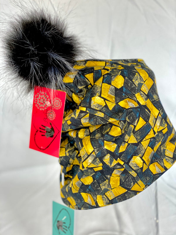 Geo Black & Gold Toque